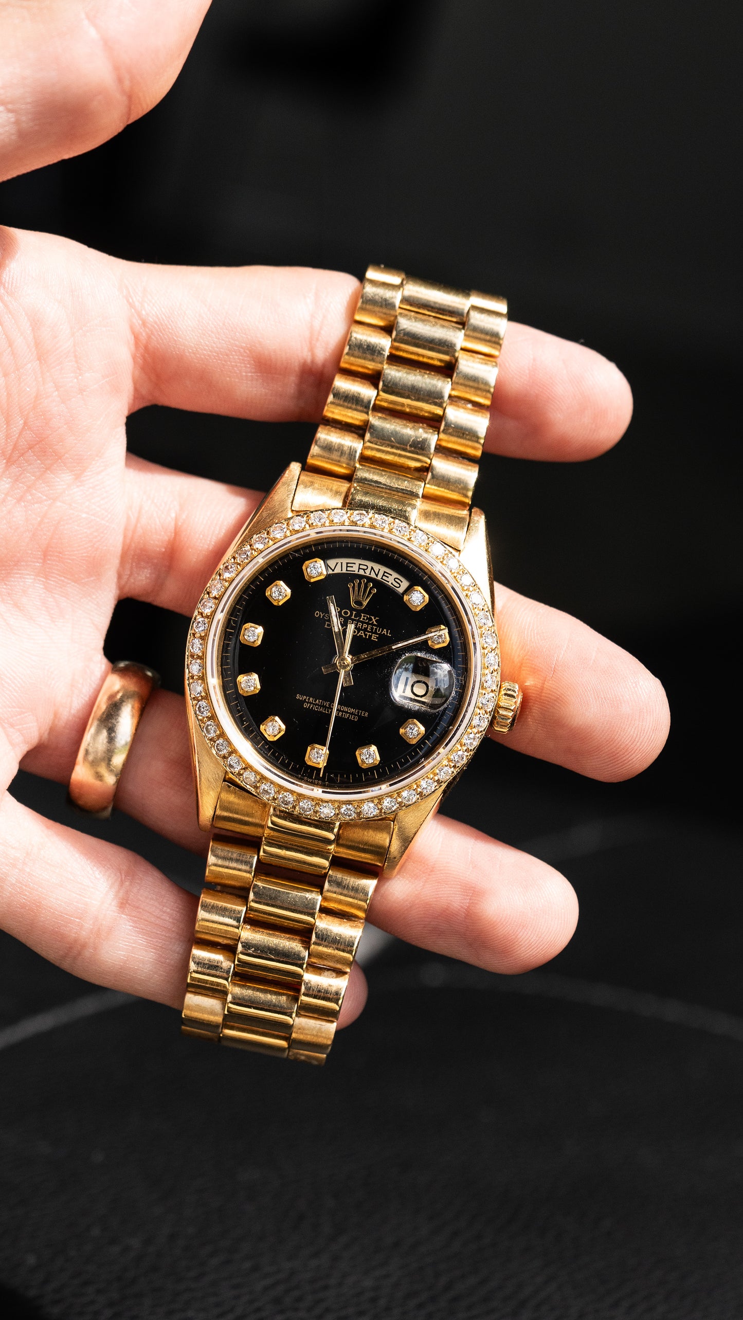 Rolex 1803 Day-Date Black Diamond Dial Presidential Watch