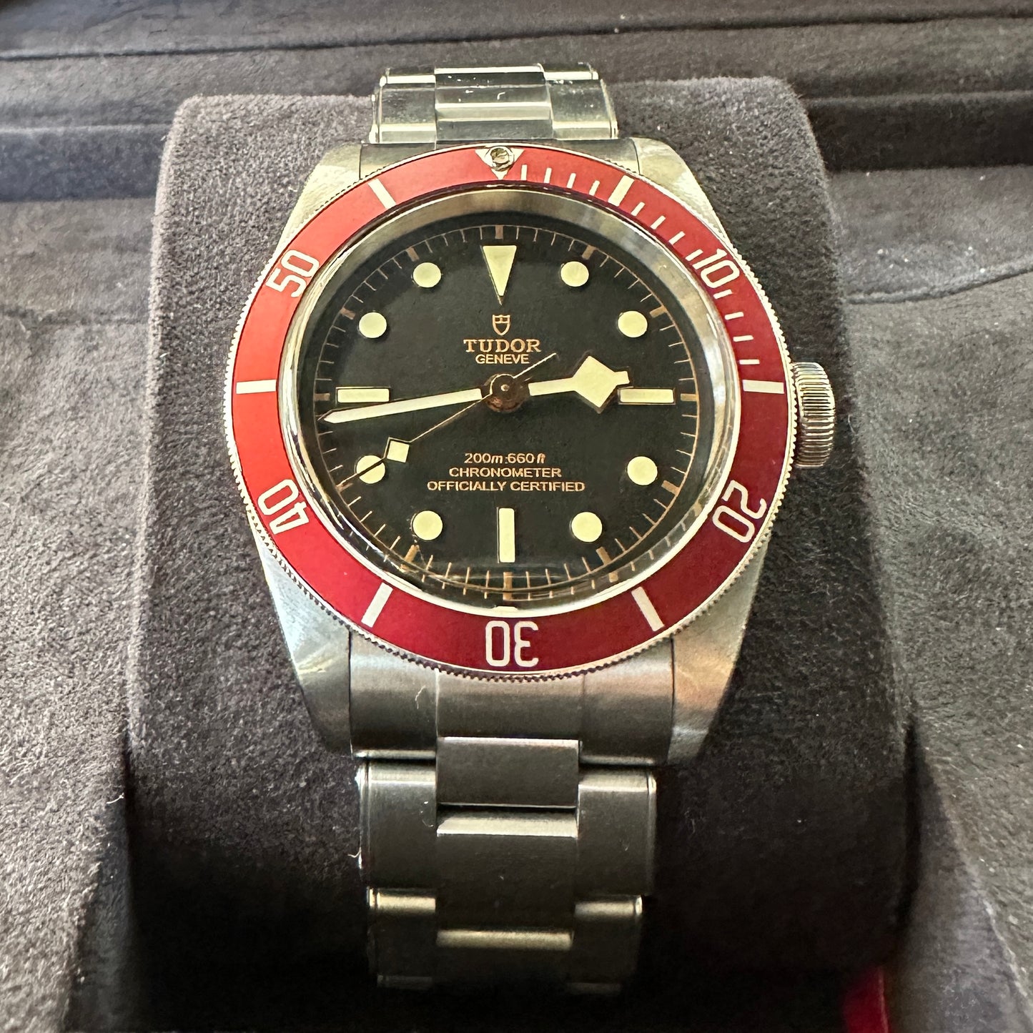Tudor 79230R Black Bay Heritage 41mm Red Bezel Black Dial Men's Watch *Full Set*