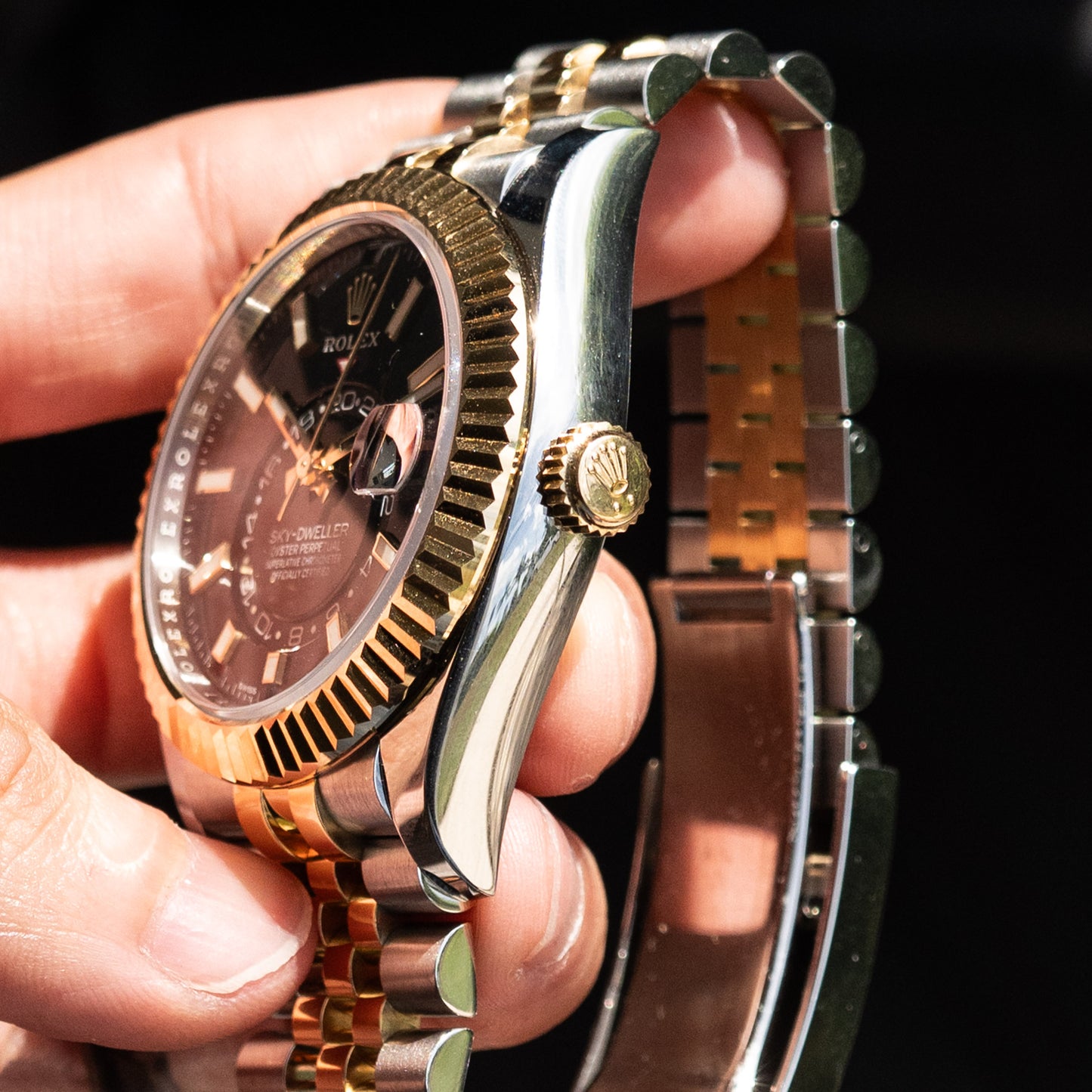 Rolex 326933 Sky-Dweller Black Dial Two Tone Watch