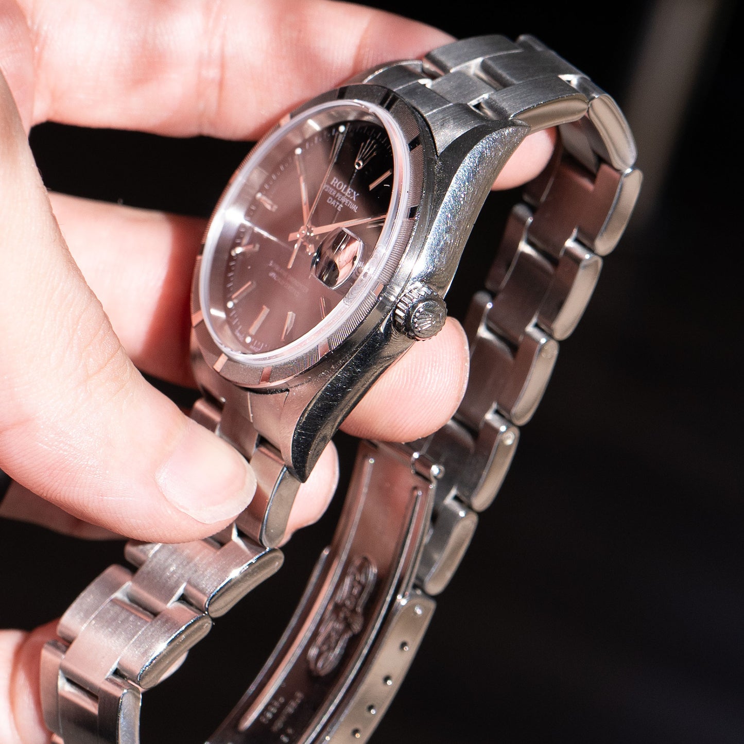 Rolex 15210 Oyster Perpetual Date Black Dial Stainless Steel Watch