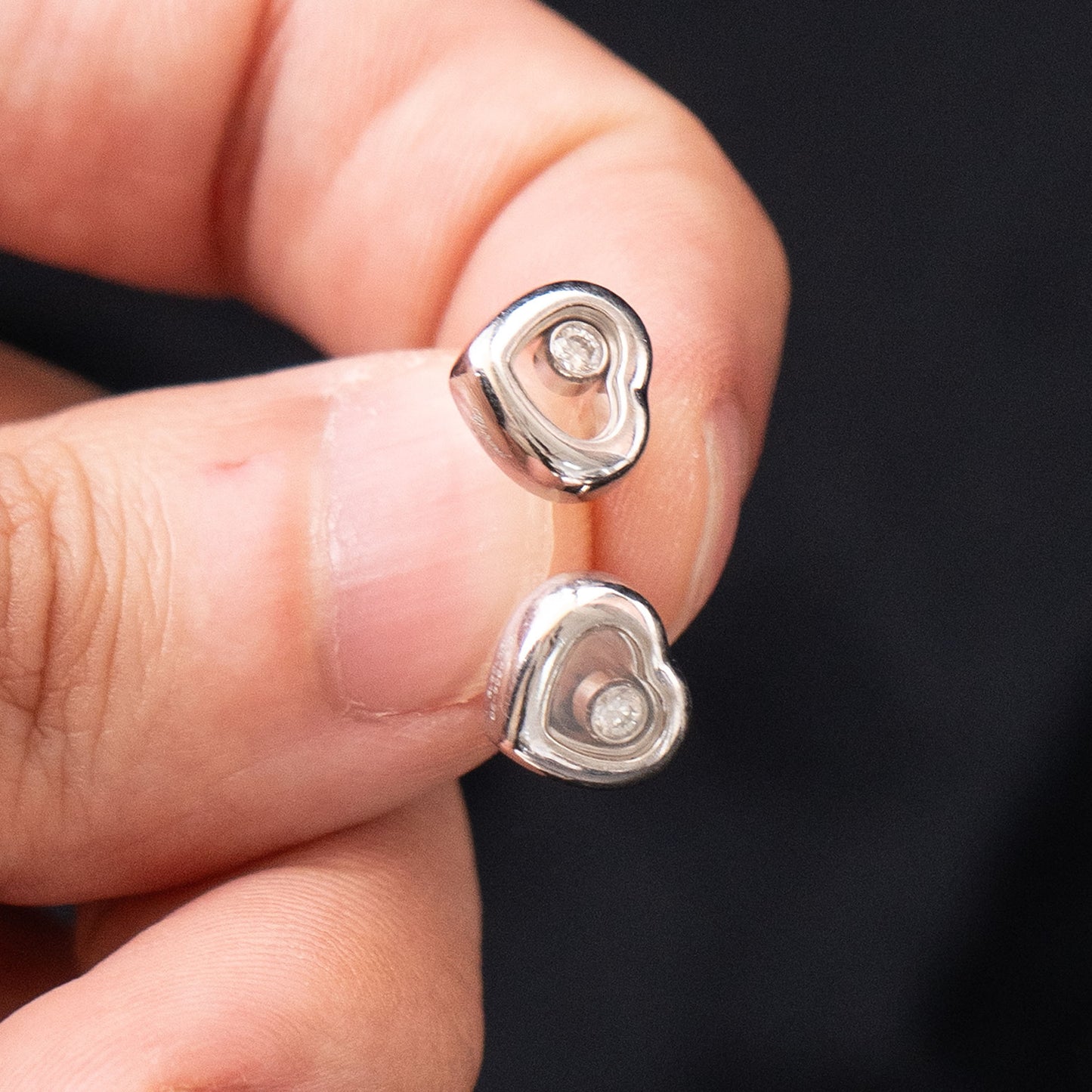 Chopard Happy Diamond Heart 18k White Gold Earrings