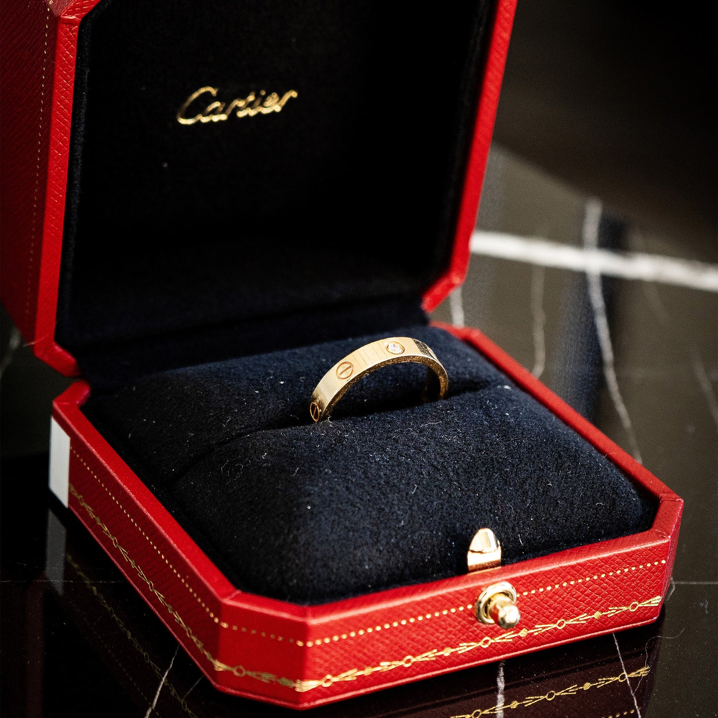 Cartier One Diamond Yellow Gold Size 57 Love Ring