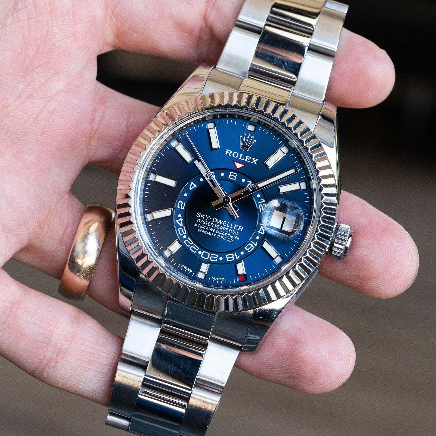 Rolex 326934 Sky-Dweller Blue Dial Stainless Steel Watch