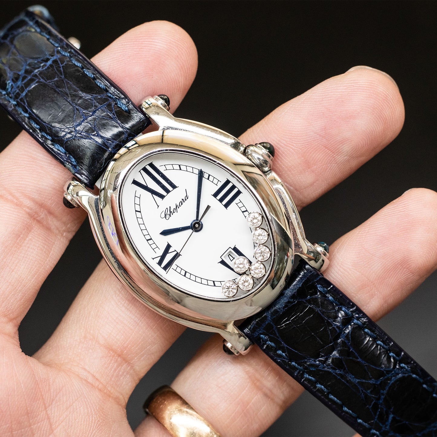 Chopard Happy Sport Oval Floating Diamond Steel Ladies Watch