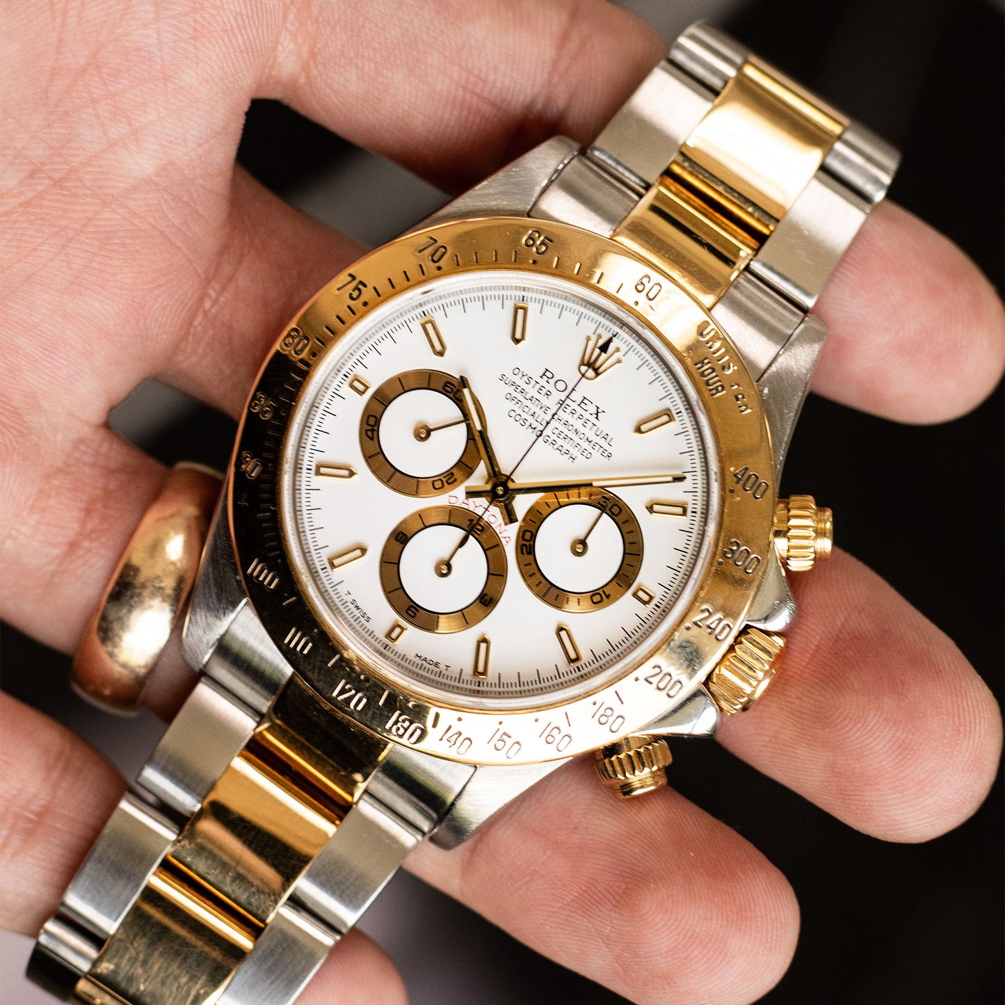 Rolex 16523 Daytona Zenith White Dial Two Tone Watch