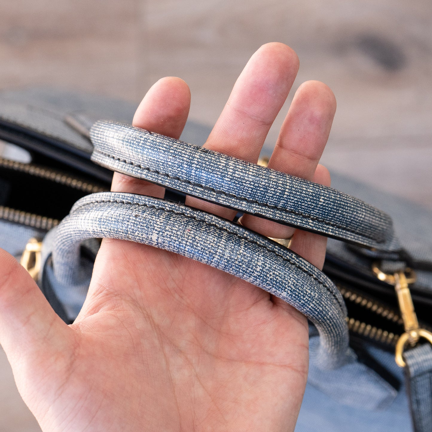 Louis Vuitton Denim Epi Leather City Steamer MM Bag