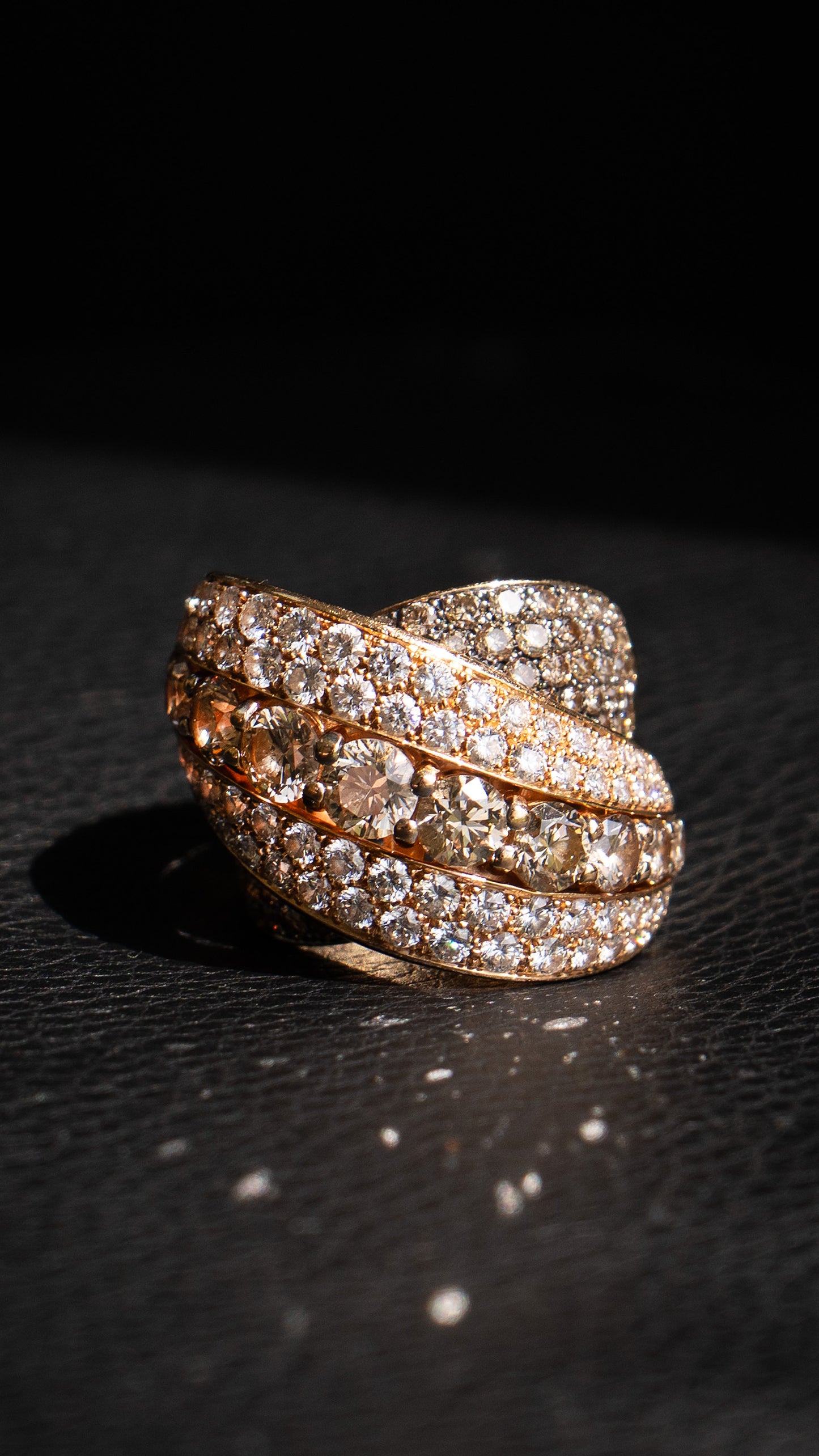 18k Rose Gold Diamond Wave Band - Approx 11 CTW