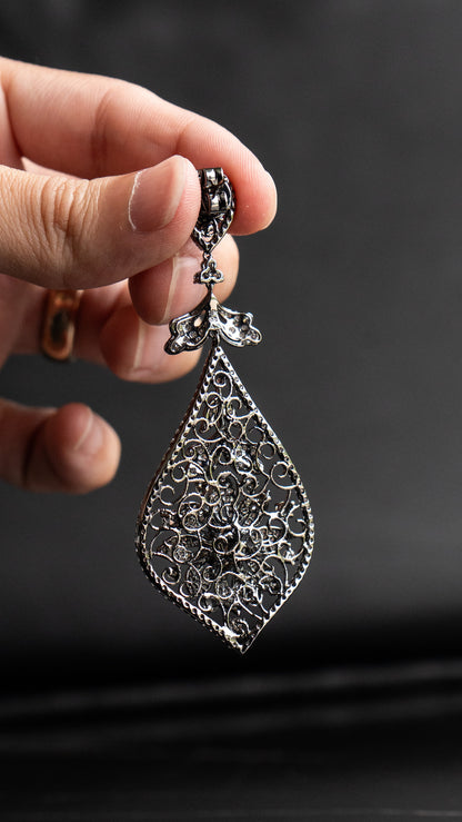 18k Black Gold Natural Diamond Drop Earrings w/ Approx 10CTW
