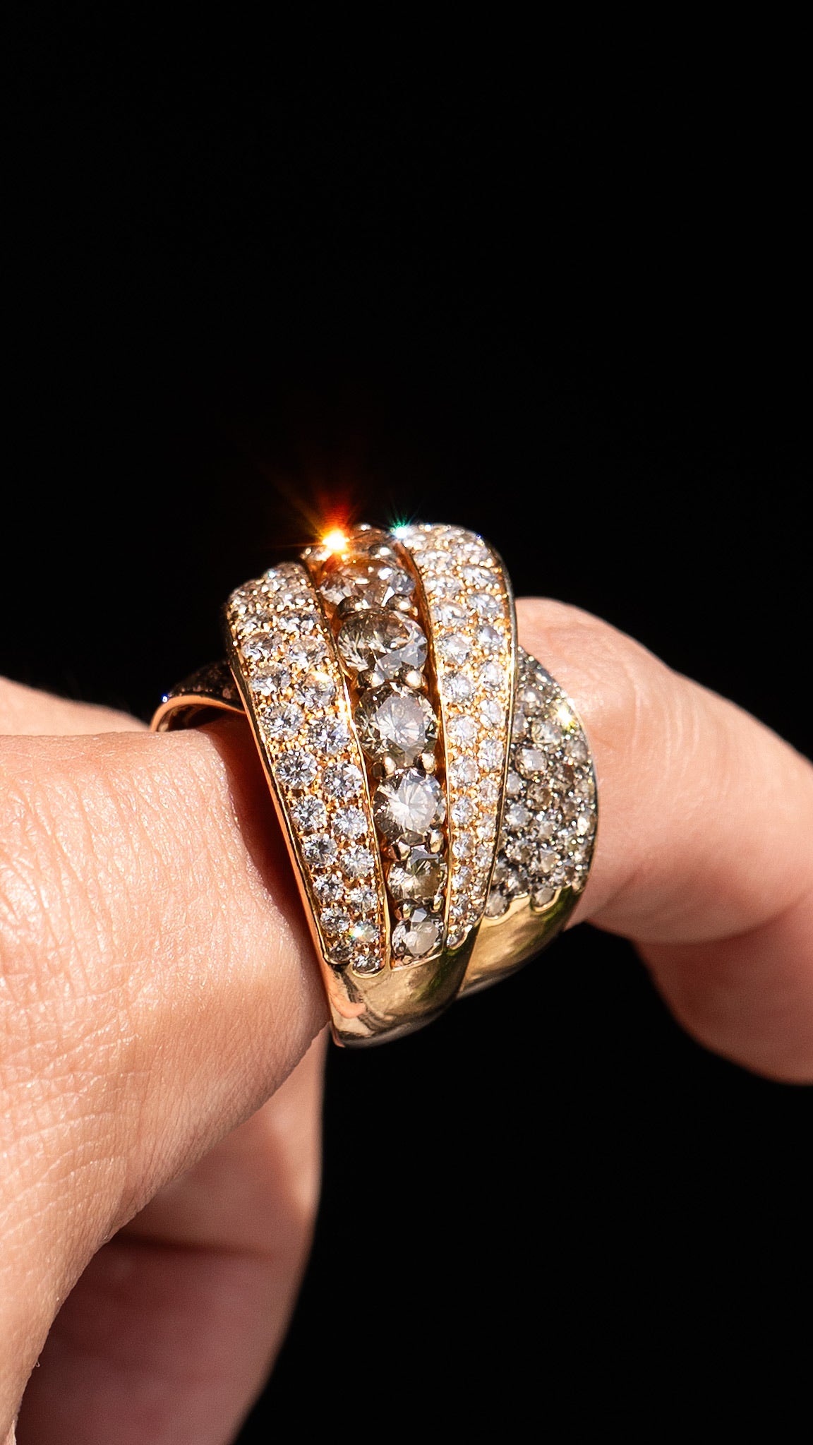 18k Rose Gold Diamond Wave Band - Approx 11 CTW
