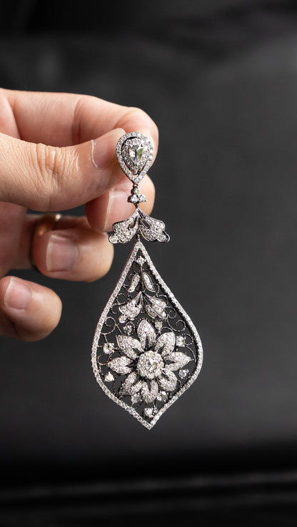 18k Black Gold Natural Diamond Drop Earrings w/ Approx 10CTW