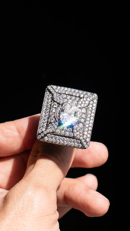 18k Black Gold Natural 2.6ct Oval GIA D VVS2 Cocktail Ring w/ Approx 6 CTS of Natural Diamonds