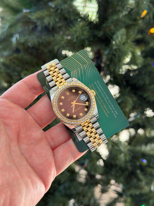 Rolex 126303 Datejust 41 Two Tone Black Diamond Dial and Bezel w/ 2021 Card