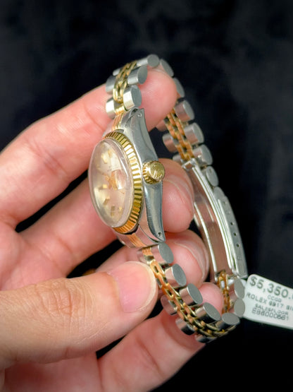 Rolex Date 26mm Silver Dial Two Tone Ladies Watch