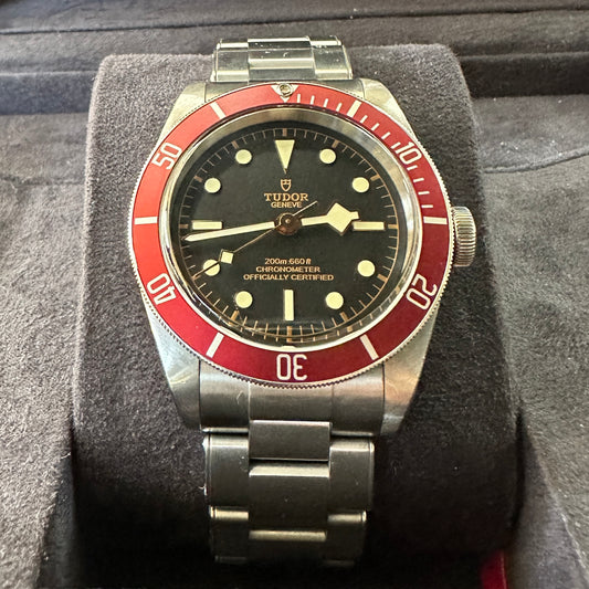 Tudor 79230R Black Bay Heritage 41mm Red Bezel Black Dial Men's Watch *Full Set*