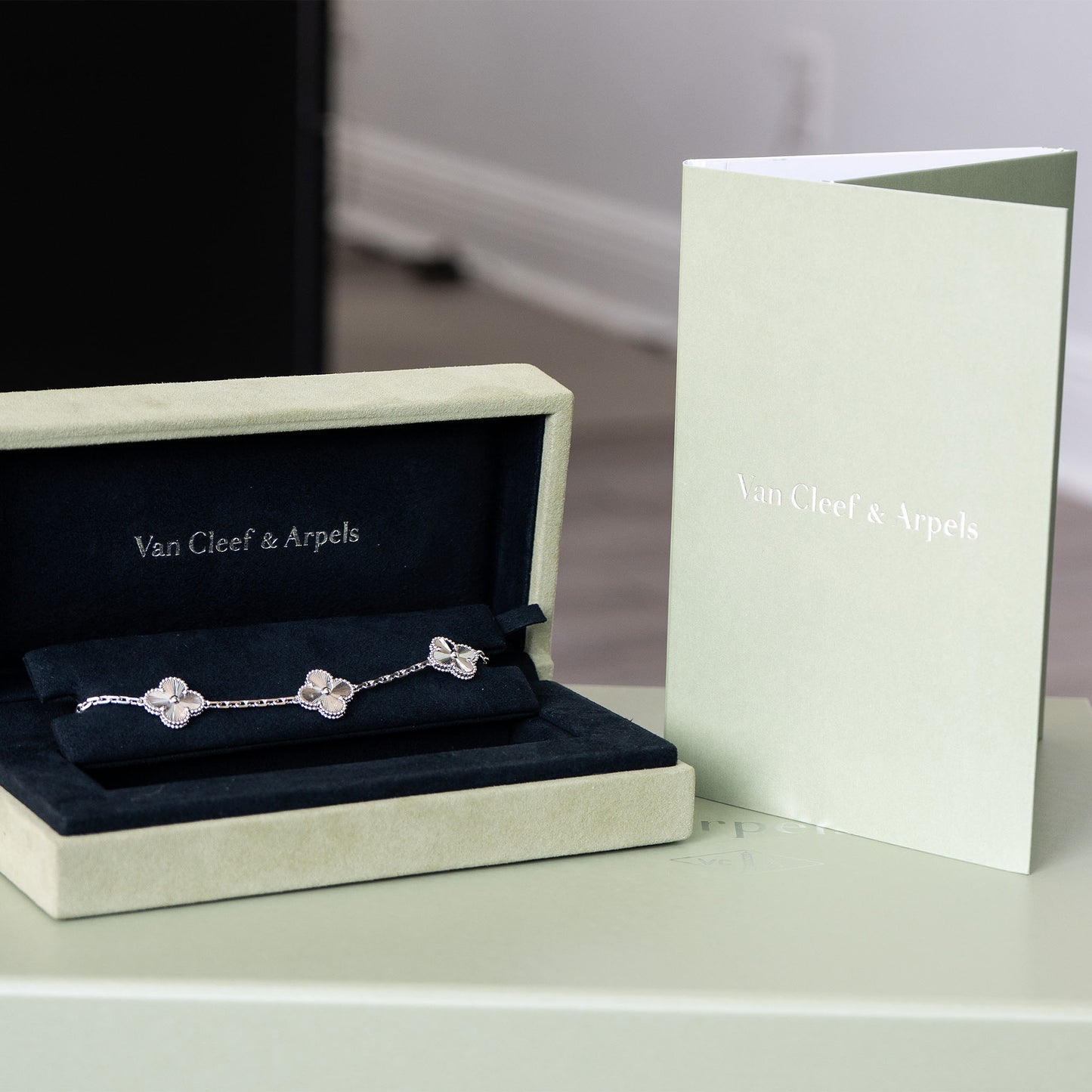 Van Cleef & Arpels Vintage Alhambra 5 Motifs White Gold Bracelet