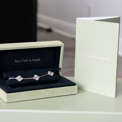 Van Cleef & Arpels Vintage Alhambra 5 Motifs White Gold Bracelet