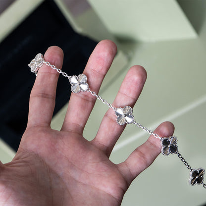 Van Cleef & Arpels Vintage Alhambra 5 Motifs White Gold Bracelet