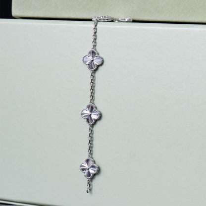 Van Cleef & Arpels Vintage Alhambra 5 Motifs White Gold Bracelet