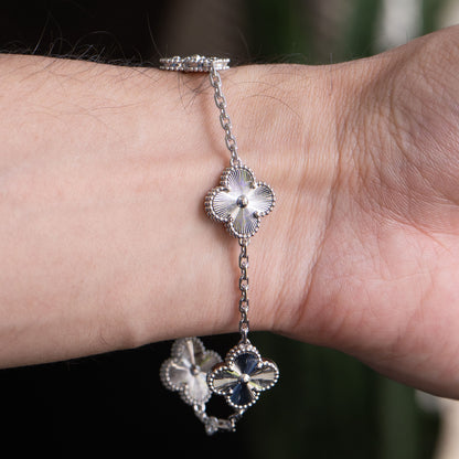 Van Cleef & Arpels Vintage Alhambra 5 Motifs White Gold Bracelet