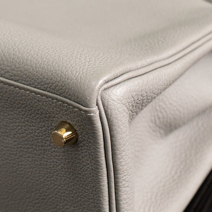 Hermes Kelly 28 Grey Togo Handbag With Entrupy Certification