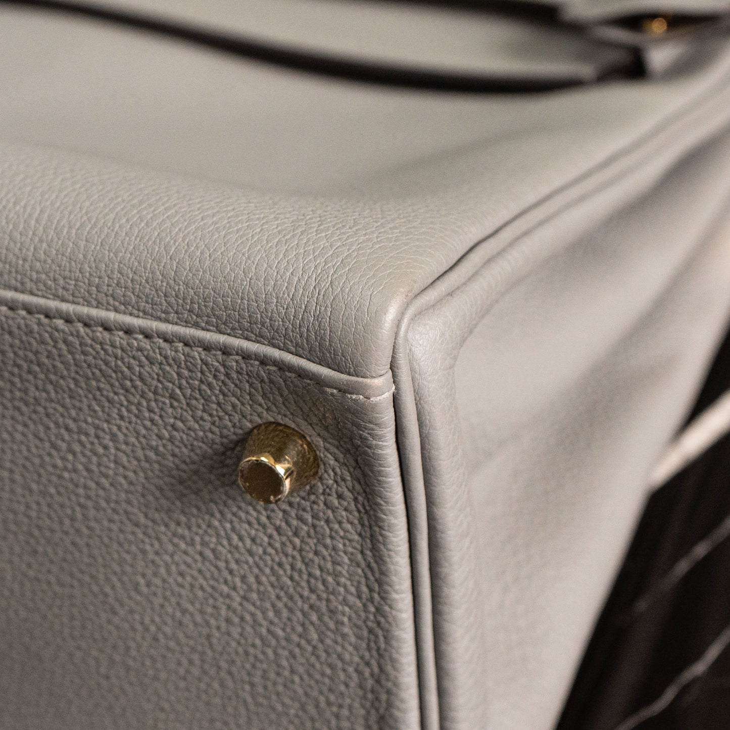 Hermes Kelly 28 Grey Togo Handbag With Entrupy Certification