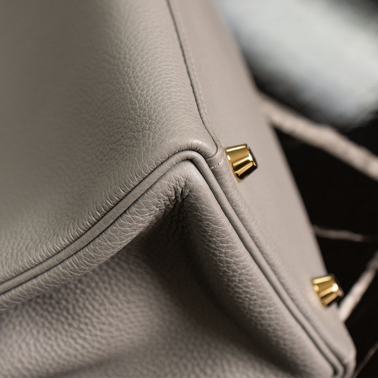 Hermes Kelly 28 Grey Togo Handbag With Entrupy Certification