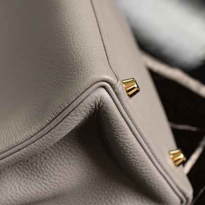 Hermes Kelly 28 Grey Togo Handbag With Entrupy Certification