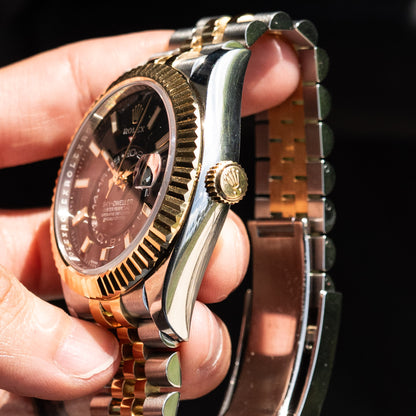 Rolex 326933 Sky-Dweller Black Dial Two Tone Watch