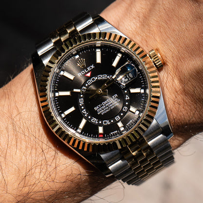 Rolex 326933 Sky-Dweller Black Dial Two Tone Watch