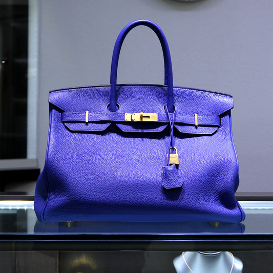 Hermes Birkin 35 Electric Blue Special Brushed Hardware