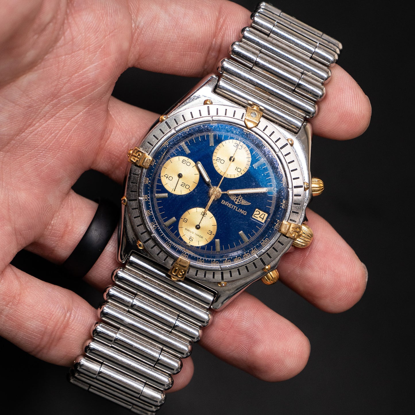 Breitling 81950 Chronomat Blue Dial Stainless Steel Watch