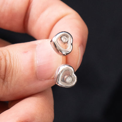 Chopard Happy Diamond Heart 18k White Gold Earrings