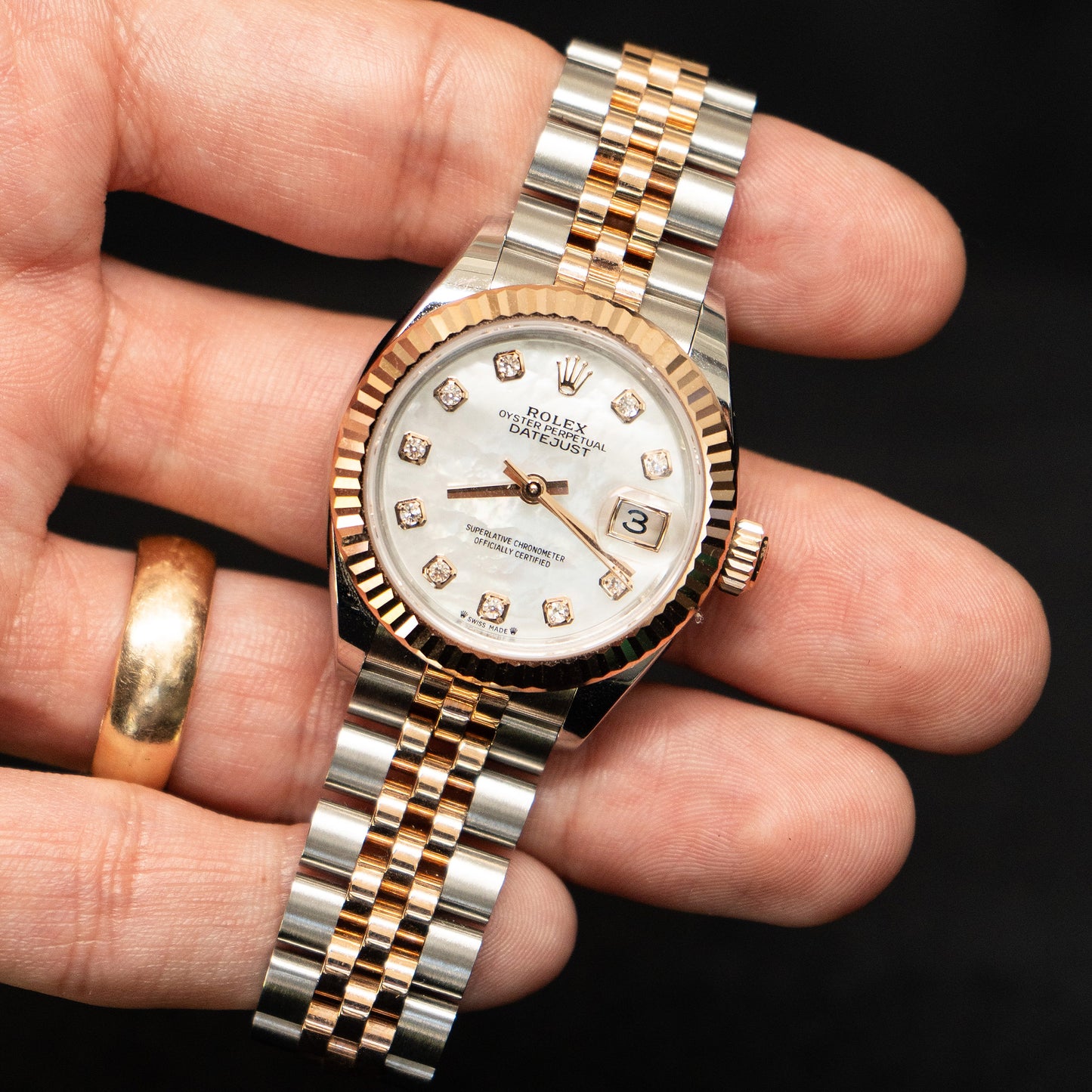 Rolex 279171 Datejust Mother of Peal Diamond Dial Ladies Two Tone Watch