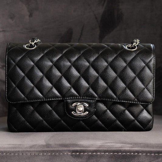 Chanel Classic Black Quilted Double Flap Handbag