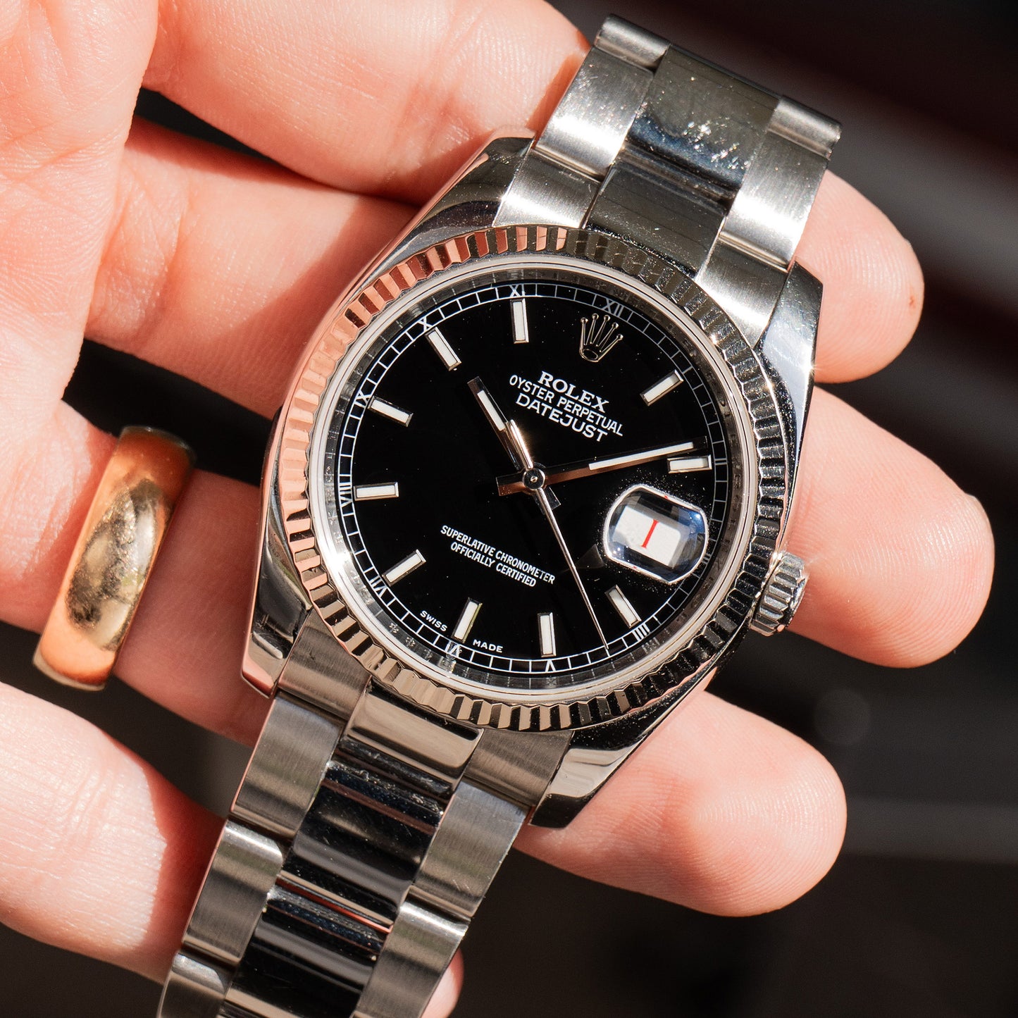 Rolex 116234 Datejust Black Dial Stainless Steel Watch