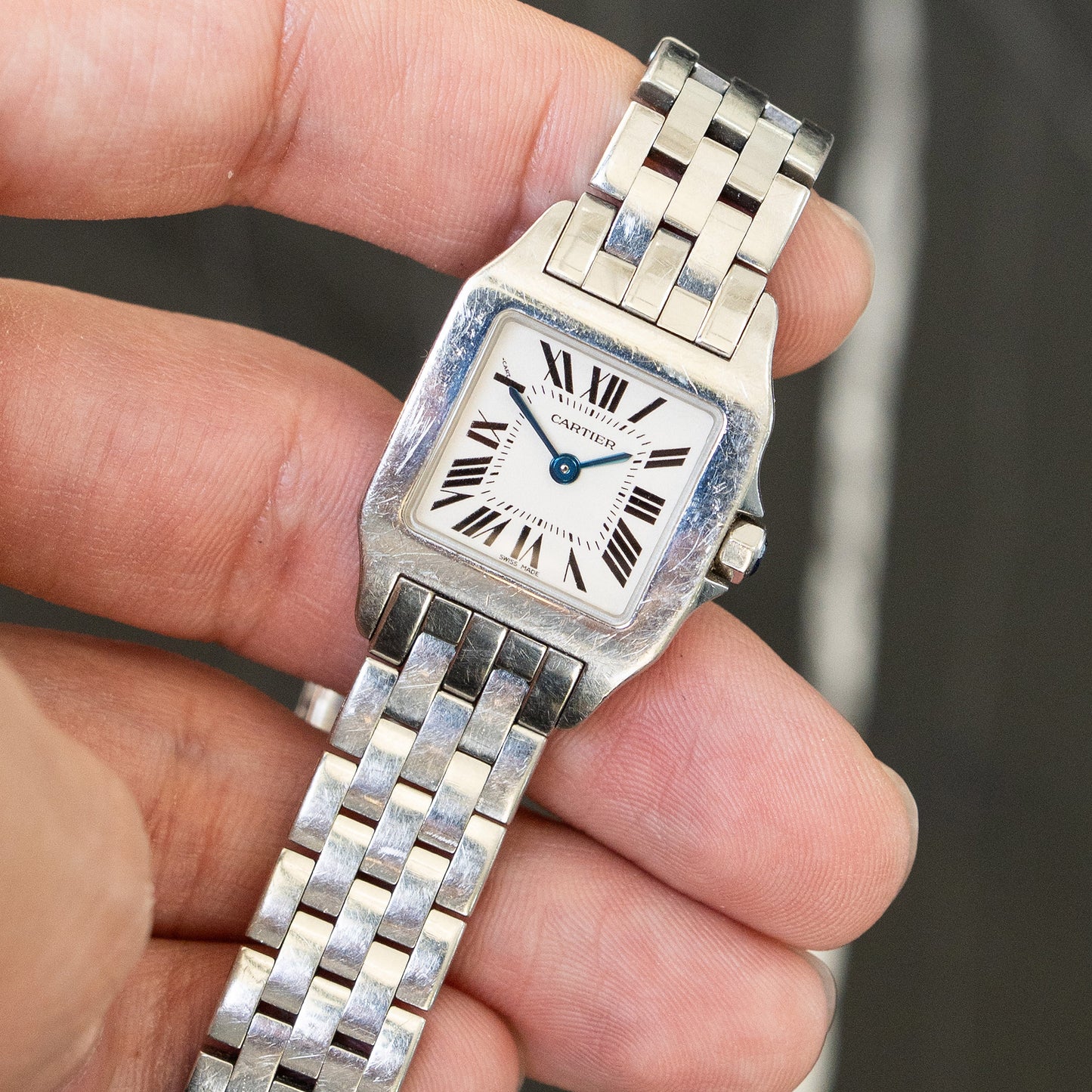 Cartier Santos Demoiselle White Dial Stainless Steel Ladies Watch