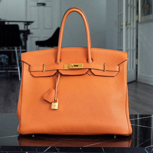 Hermes Birkin 35 Orange Togo Gold Hardware