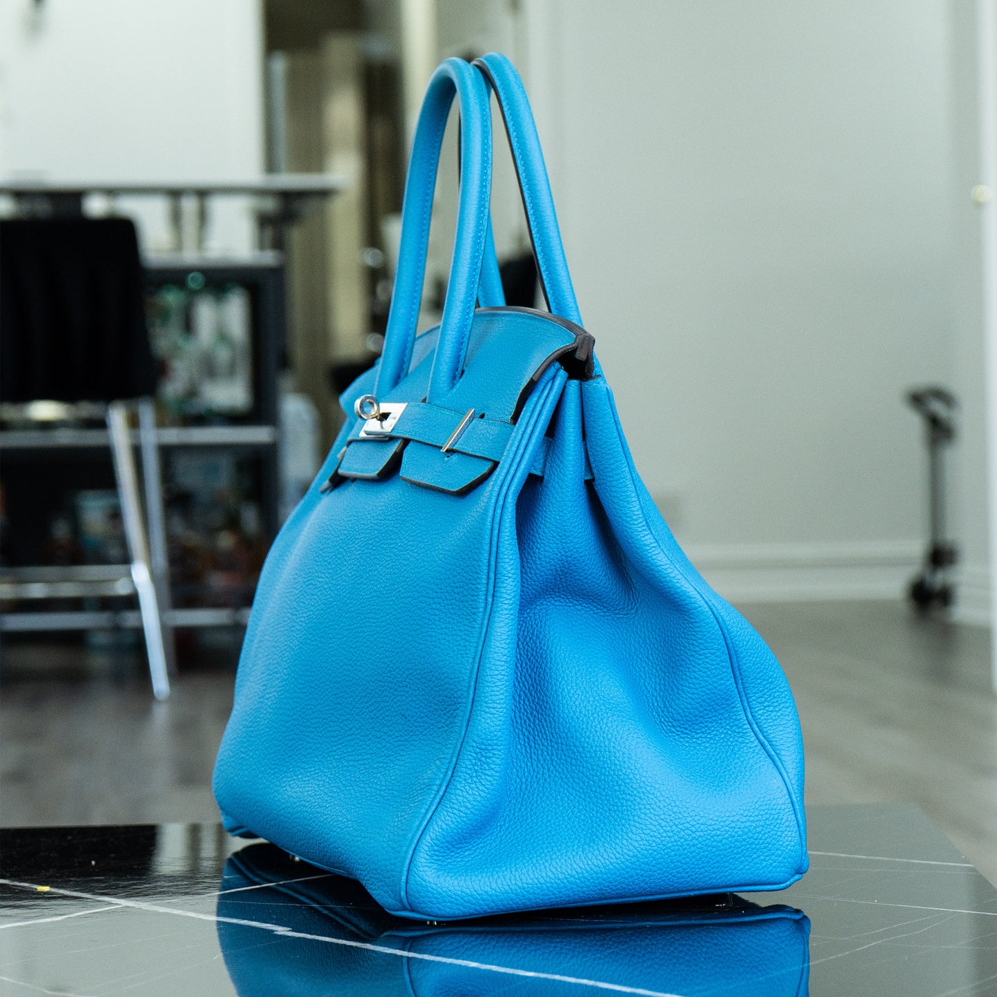 Hermès Birkin 35 Limited Edition Bleu Zanzibar Malachite Togo Handbag