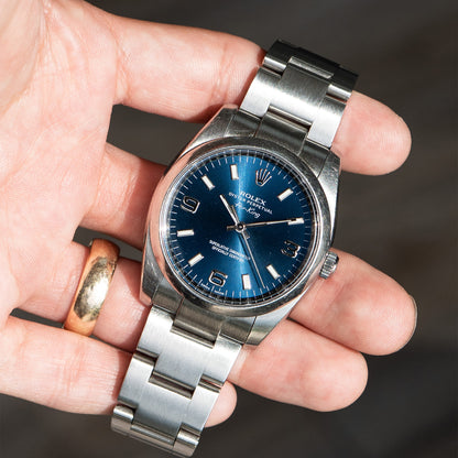 Rolex 114200 Oyster Perpetual Air-King Blue Dial Stainless Steel Watch