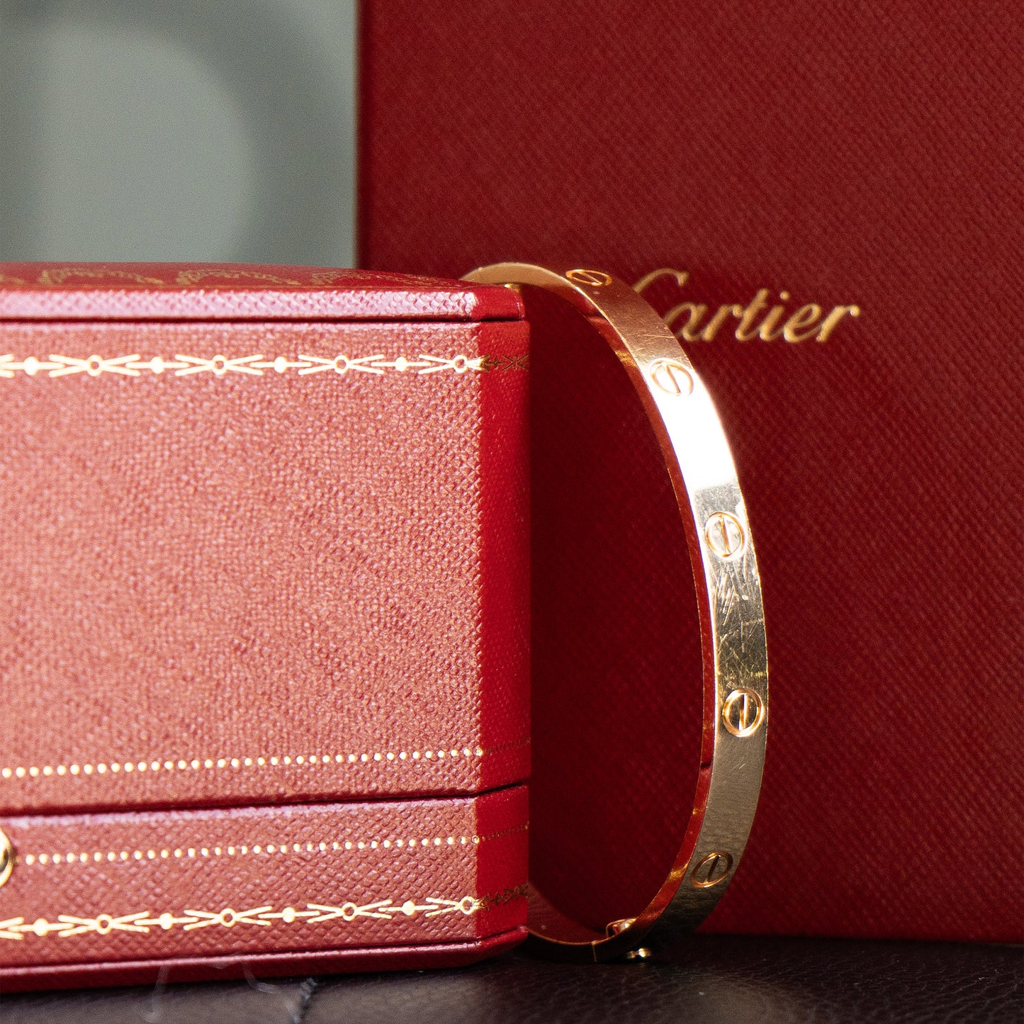 Cartier Size 19 Rose Gold Love Bangle Bracelet