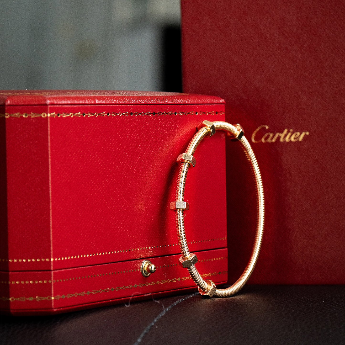 Cartier Size 19 Rose Gold Ecrou De Cartier Bangle Bracelet