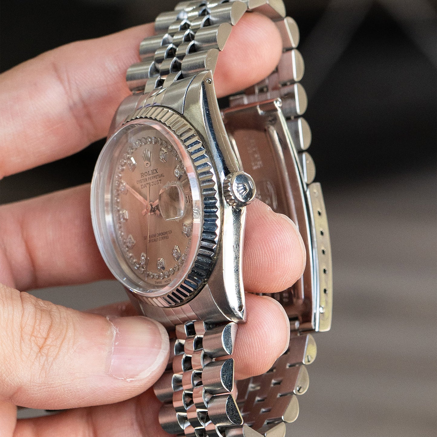 Rolex 16234 Datejust 36 Diamond Dial Stainless Steel Watch