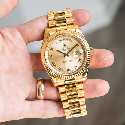 Pre-owned 218238 Day-Date Yellow Gold Presidential Watch