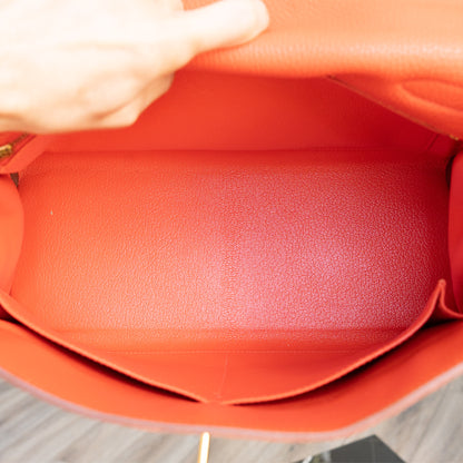 Hermes Kelly 32 Retourne Orange Handbag