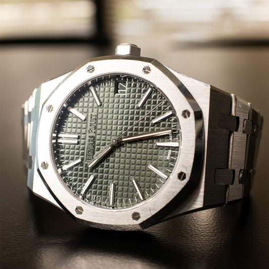 Audemars Piguet 15510st Royal Oak Green Dial Anniversary Edition Full Set