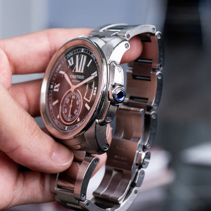 Cartier Calibre de Cartier Black Dial Stainless Steel Watch