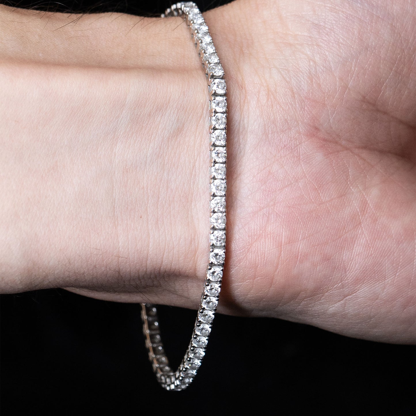14k White Gold Round Cut LAB Diamond Tennis Bracelet