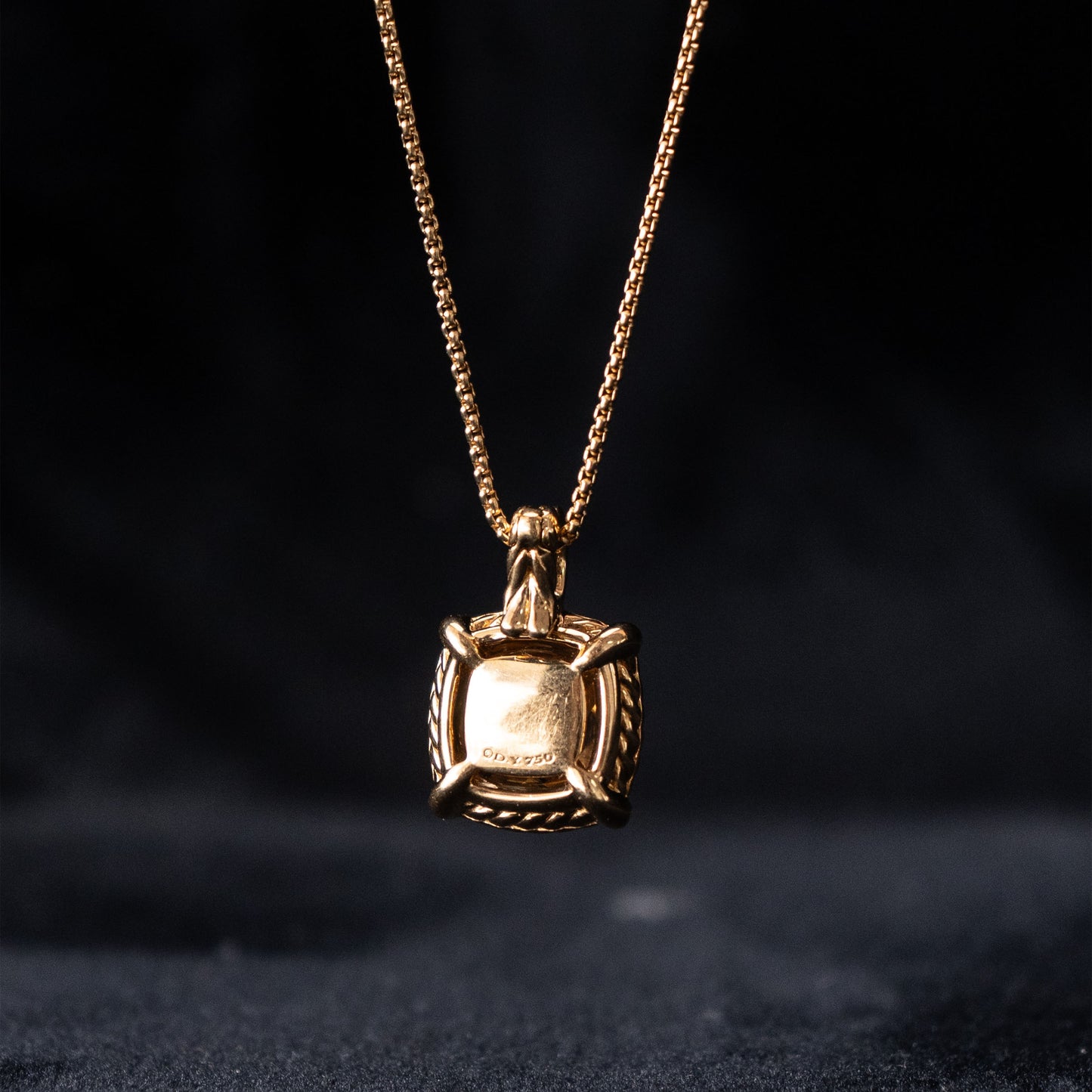 David Yurman 18k Yellow Gold Albion Citrine Diamond Pendant