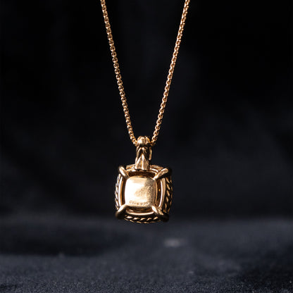 David Yurman 18k Yellow Gold Albion Citrine Diamond Pendant