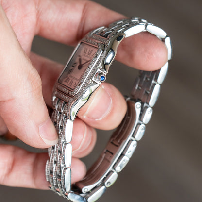 Cartier Panthere Diamond Bustdown Ladies Stainless Steel Watch